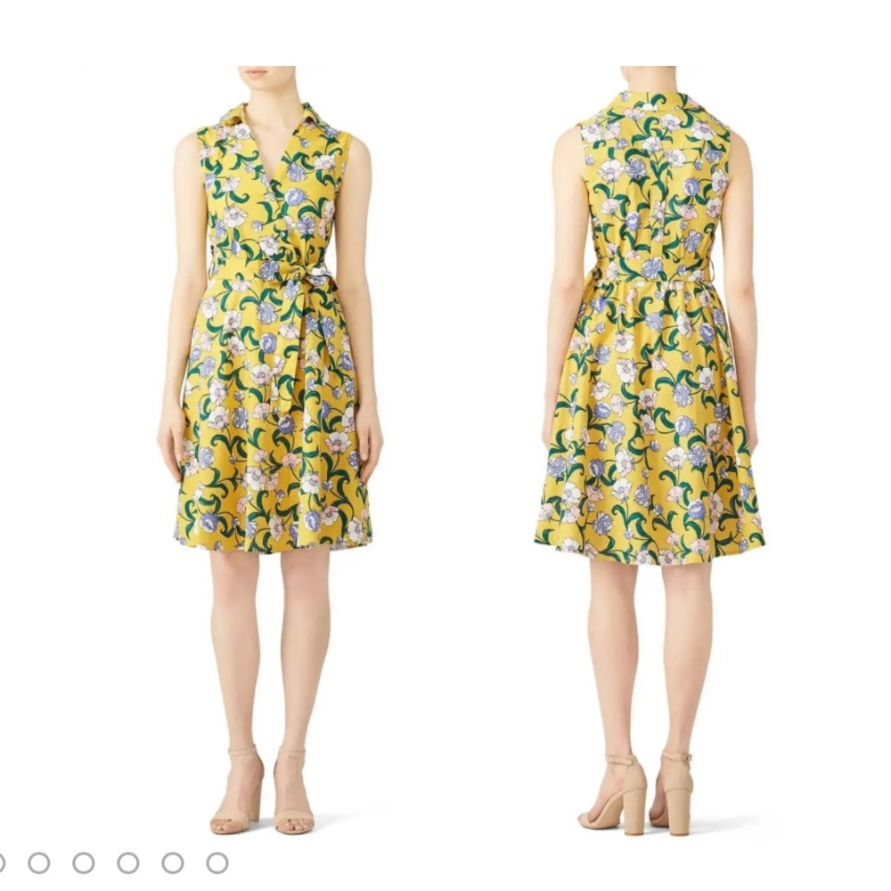 ModCloth Floral Yellow Sleeveless Dress
